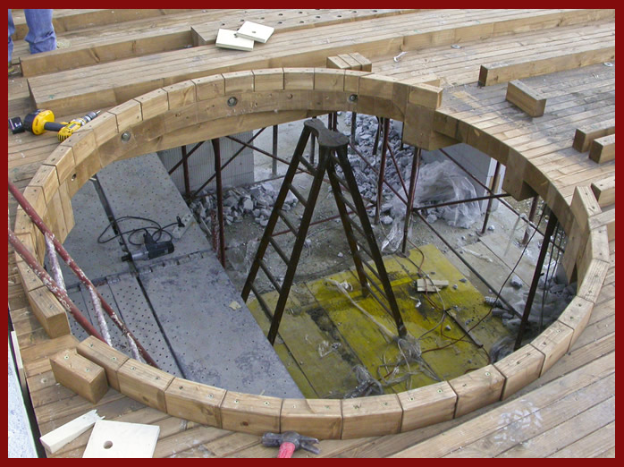 Foro per scala a chiocciola e barriera per coibente del vano tecnico
