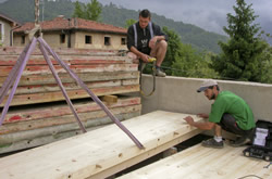 terrazza su mensole in acciaio